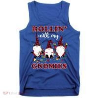 Rollin With My Gnomies Roll For Initiative Christmas Gnomes Gift Tank Top thumb 0