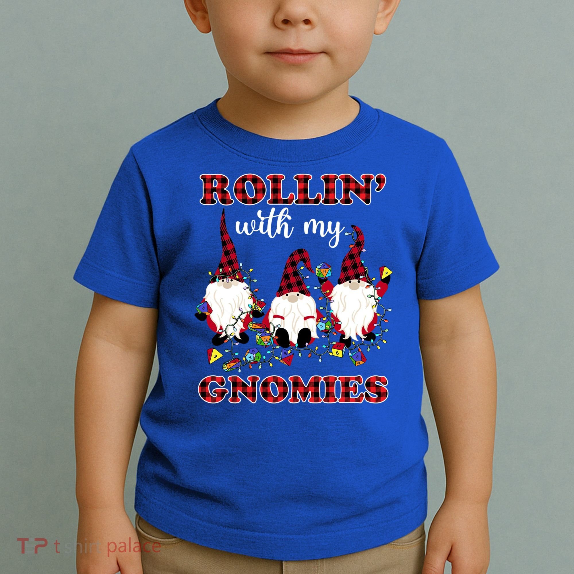 Rollin With My Gnomies Roll For Initiative Christmas Gnomes Gift Toddler T-Shirt