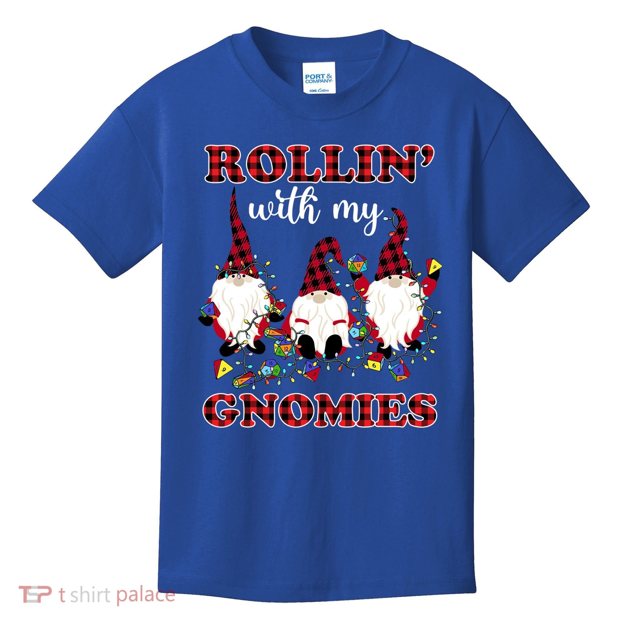 Rollin With My Gnomies Roll For Initiative Christmas Gnomes Gift Kids T-Shirt