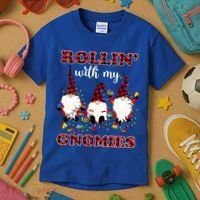 Rollin With My Gnomies Roll For Initiative Christmas Gnomes Gift Kids T-Shirt thumb 3