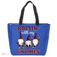 Rollin With My Gnomies Roll For Initiative Christmas Gnomes Gift Tote Bag thumb 0