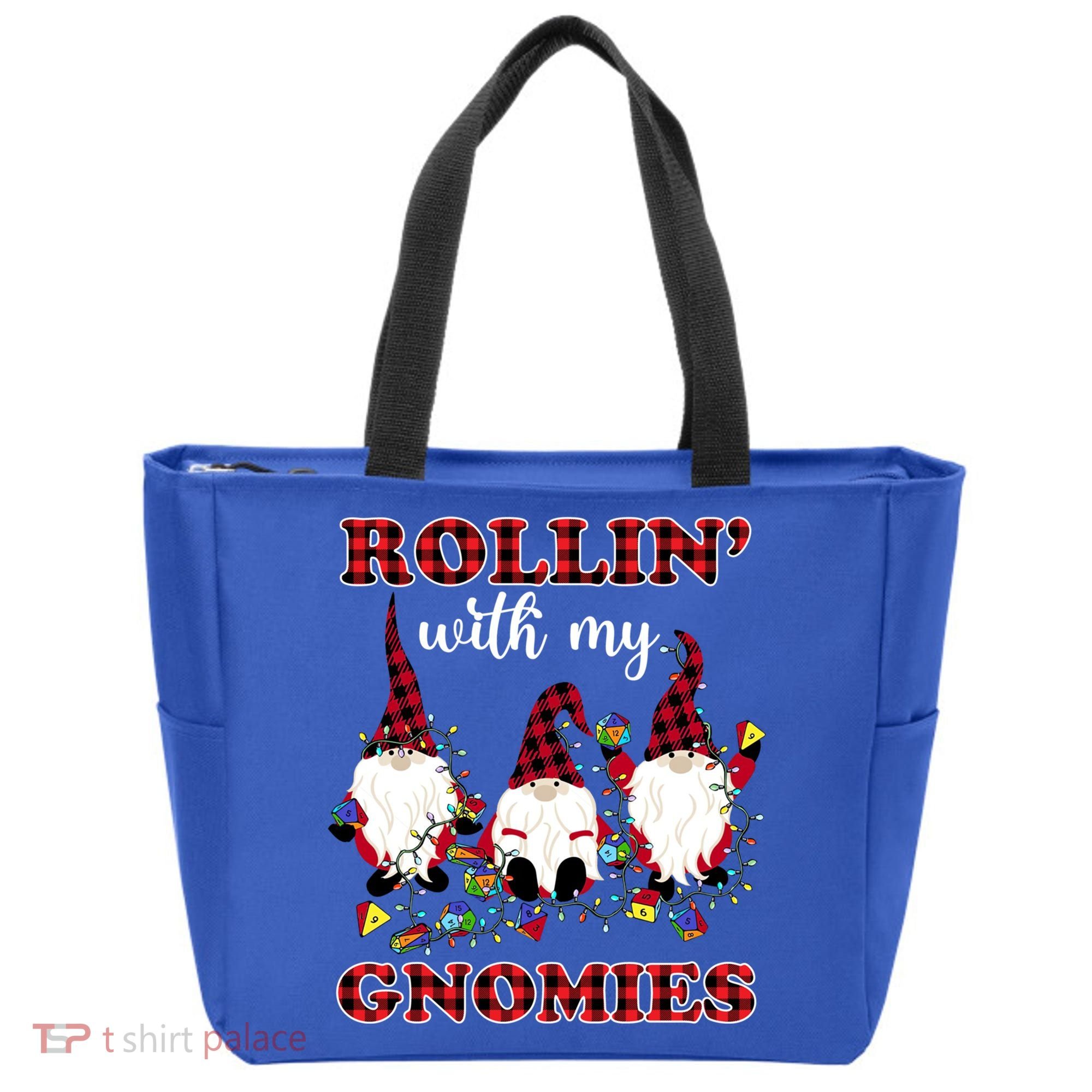 Rollin With My Gnomies Roll For Initiative Christmas Gnomes Gift Tote Bag