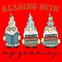 Reading With My Gnomies Funny Book Nerd Gnome Love Reading Santa Hat thumb 1