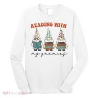 Reading With My Gnomies Funny Book Nerd Gnome Love Reading Long Sleeve Shirt thumb 0