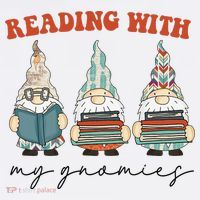 Reading With My Gnomies Funny Book Nerd Gnome Love Reading Long Sleeve Shirt thumb 2