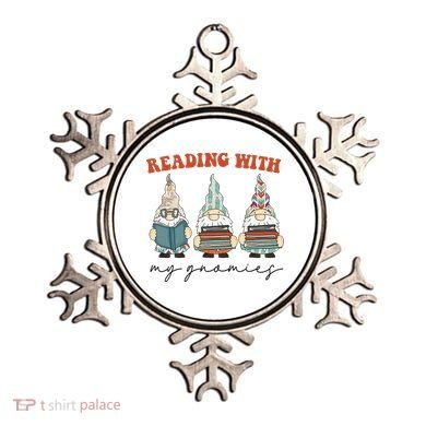 Reading With My Gnomies Funny Book Nerd Gnome Love Reading Ornament