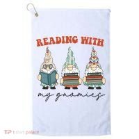 Reading With My Gnomies Funny Book Nerd Gnome Love Reading Golf Towel thumb 0