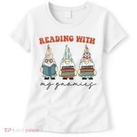 Reading With My Gnomies Funny Book Nerd Gnome Love Reading Women's T-Shirt thumb 0