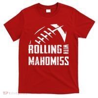 Rolling With Mahomes KC Football Sports Distressed Vintage T-Shirt thumb 0