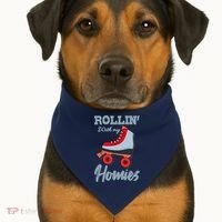 ROLLIN WITH MY HOMIES Roller Skating Roller Girl Skate USA-Made Doggie Bandana thumb 1