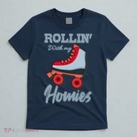 ROLLIN WITH MY HOMIES Roller Skating Roller Girl Skate T-Shirt thumb 5