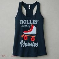 ROLLIN WITH MY HOMIES Roller Skating Roller Girl Skate Women's Tank Top thumb 3