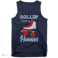 ROLLIN WITH MY HOMIES Roller Skating Roller Girl Skate Tank Top thumb 0