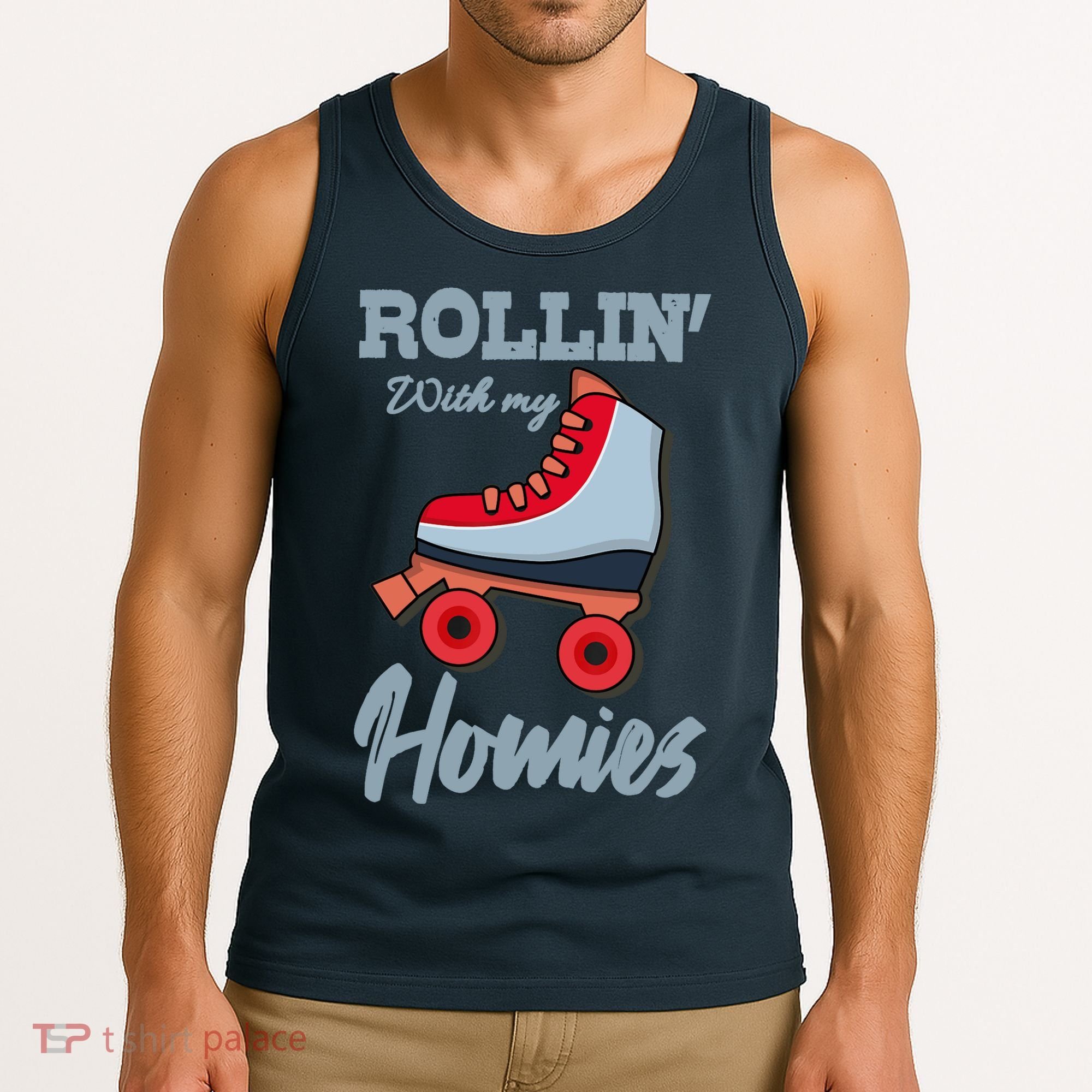 ROLLIN WITH MY HOMIES Roller Skating Roller Girl Skate Tank Top