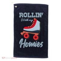 ROLLIN WITH MY HOMIES Roller Skating Roller Girl Skate Golf Towel thumb 0