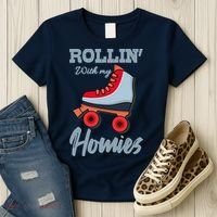 ROLLIN WITH MY HOMIES Roller Skating Roller Girl Skate Women's T-Shirt thumb 3