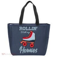 ROLLIN WITH MY HOMIES Roller Skating Roller Girl Skate Tote Bag thumb 0