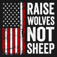 Raise Wolves Not Sheep Gift American Patriotic Usa Flag (Back) Gift USA-Made Doggie Bandana thumb 2