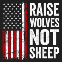 Raise Wolves Not Sheep Gift American Patriotic Usa Flag (Back) Gift Beanie thumb 2