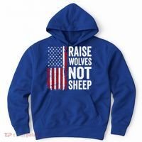 Raise Wolves Not Sheep Gift American Patriotic Usa Flag (Back) Gift Hoodie thumb 0