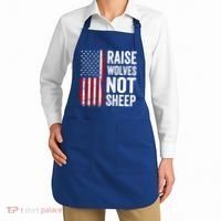 Raise Wolves Not Sheep Gift American Patriotic Usa Flag (Back) Gift Apron thumb 2
