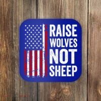 Raise Wolves Not Sheep Gift American Patriotic Usa Flag (Back) Gift Coaster thumb 0