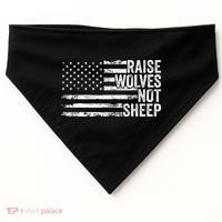 Raise Wolves Not S.H.E.E.P Patriotic Veteran Lions USA-Made Doggie Bandana thumb 0