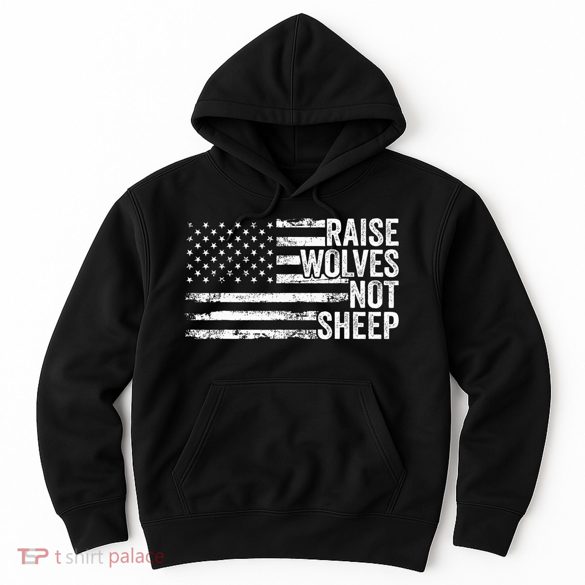 Raise Wolves Not S.H.E.E.P Patriotic Veteran Lions Hoodie