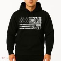 Raise Wolves Not S.H.E.E.P Patriotic Veteran Lions Hoodie thumb 2