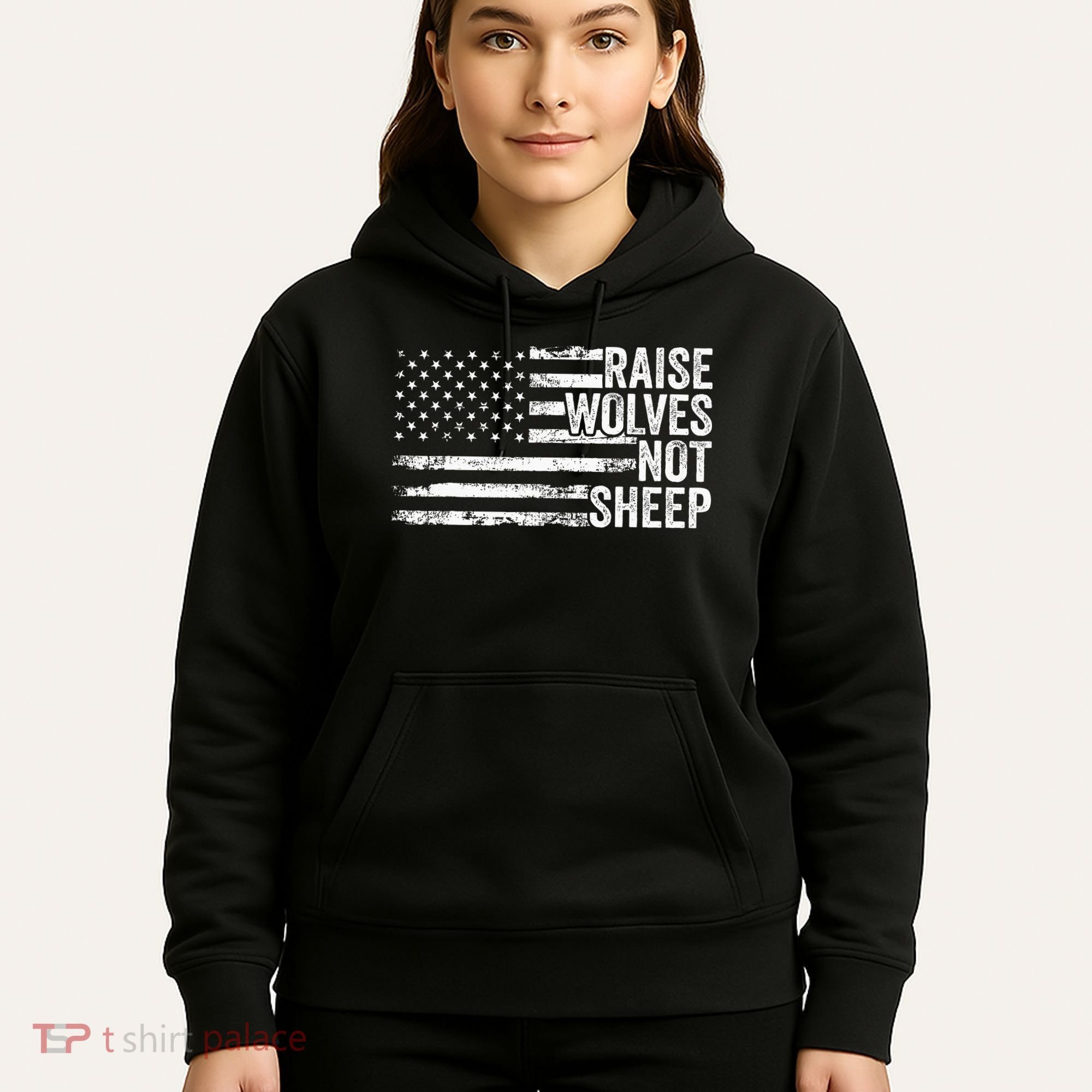 Raise Wolves Not S.H.E.E.P Patriotic Veteran Lions Hoodie
