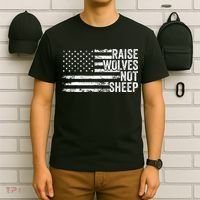 Raise Wolves Not S.H.E.E.P Patriotic Veteran Lions T-Shirt thumb 6