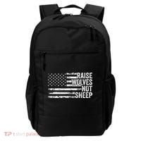 Raise Wolves Not S.H.E.E.P Patriotic Veteran Lions Backpack thumb 0