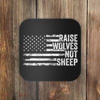 Raise Wolves Not S.H.E.E.P Patriotic Veteran Lions Coaster thumb 0