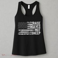 Raise Wolves Not S.H.E.E.P Patriotic Veteran Lions Women's Tank Top thumb 3