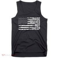 Raise Wolves Not S.H.E.E.P Patriotic Veteran Lions Tank Top thumb 0