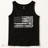 Raise Wolves Not S.H.E.E.P Patriotic Veteran Lions Tank Top thumb 2