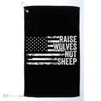Raise Wolves Not S.H.E.E.P Patriotic Veteran Lions Golf Towel thumb 0