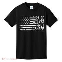 Raise Wolves Not S.H.E.E.P Patriotic Veteran Lions Kids T-Shirt thumb 0