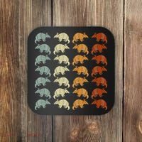 Retro Wild Nature Armadillo Lover Animal Armadillo Coaster thumb 0