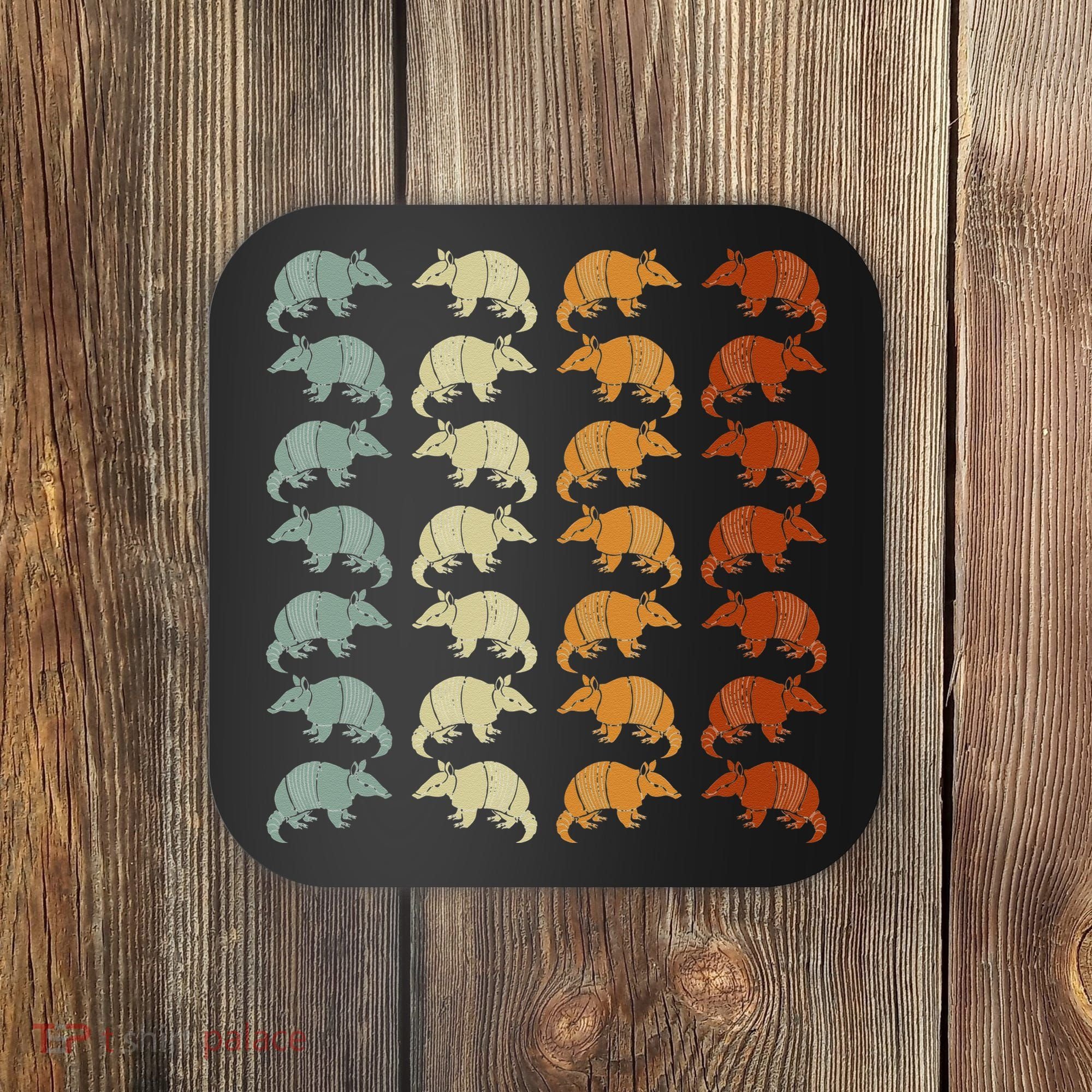 Retro Wild Nature Armadillo Lover Animal Armadillo Coaster