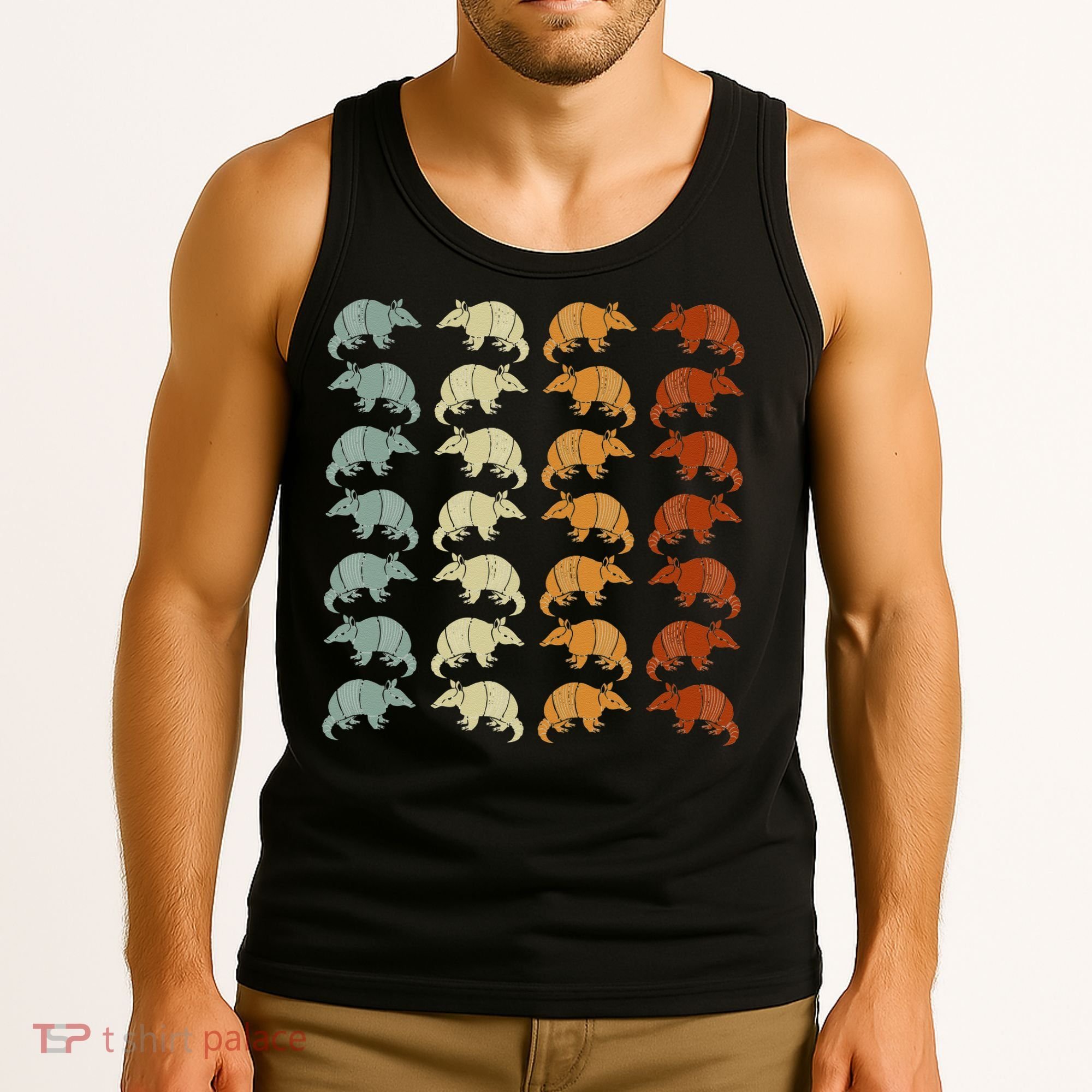 Retro Wild Nature Armadillo Lover Animal Armadillo Tank Top