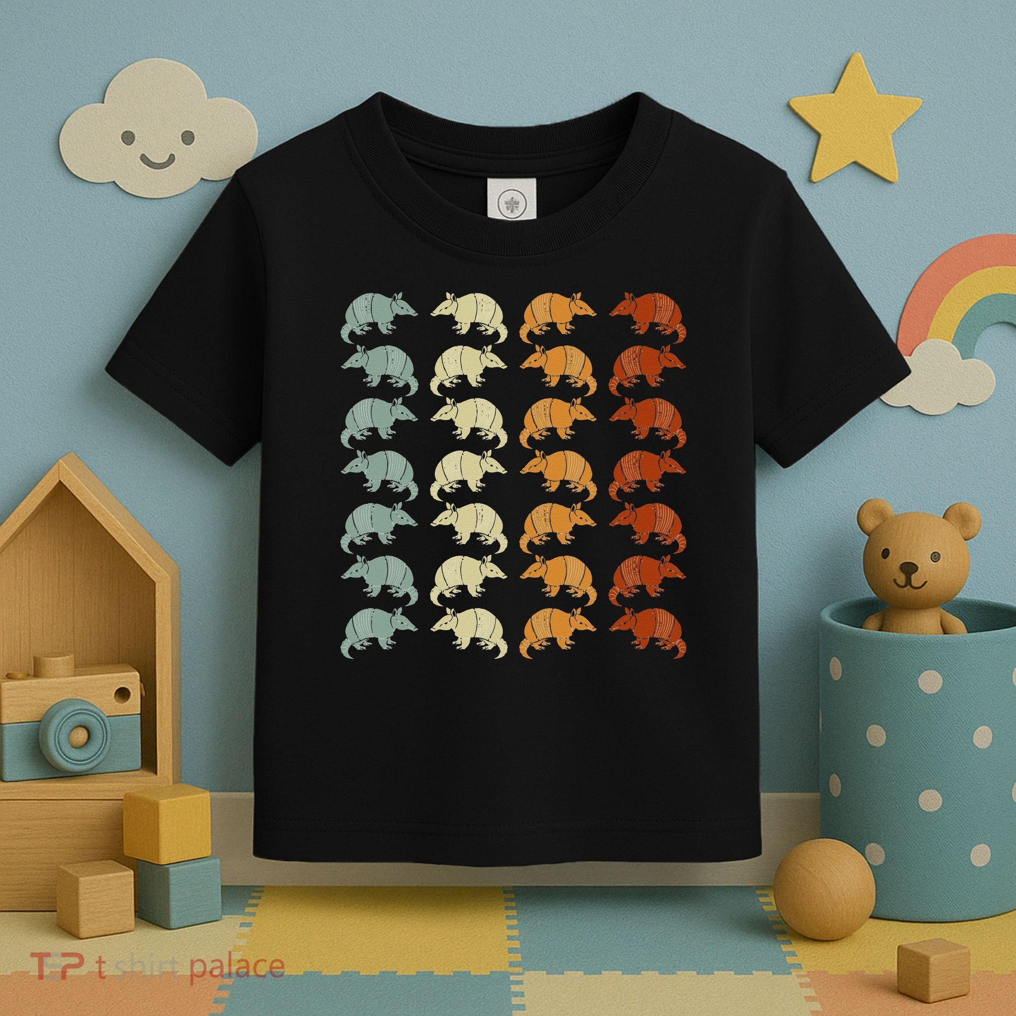 Retro Wild Nature Armadillo Lover Animal Armadillo Toddler T-Shirt