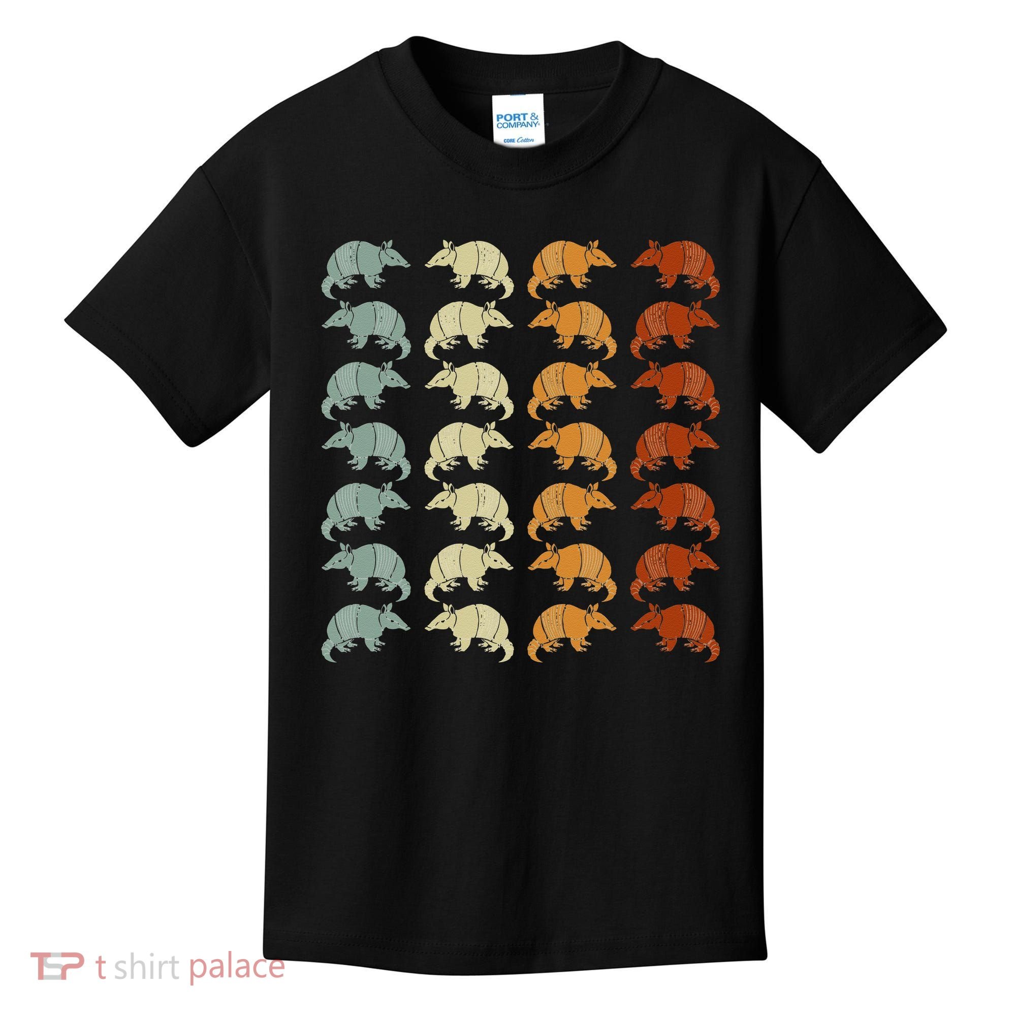 Retro Wild Nature Armadillo Lover Animal Armadillo Kids T-Shirt