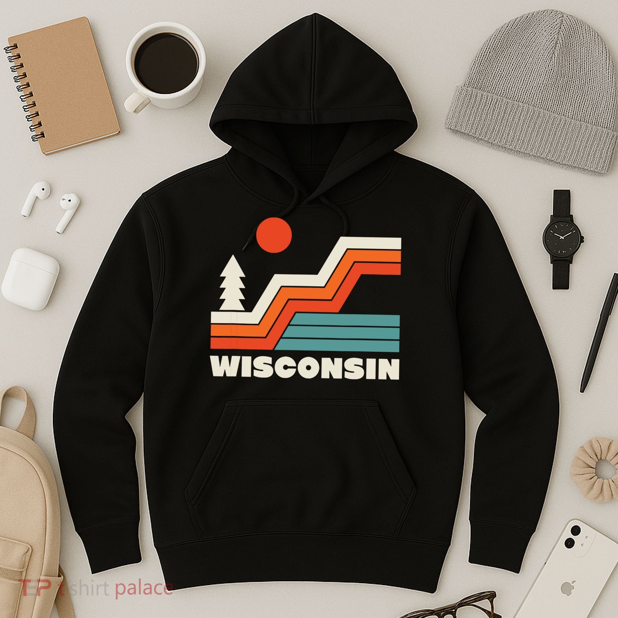 Retro Wisconsin Outdoors Nature Hoodie