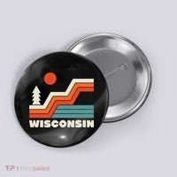Retro Wisconsin Outdoors Nature Button thumb 0