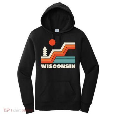 Retro Wisconsin Outdoors Nature Women's Hoodie