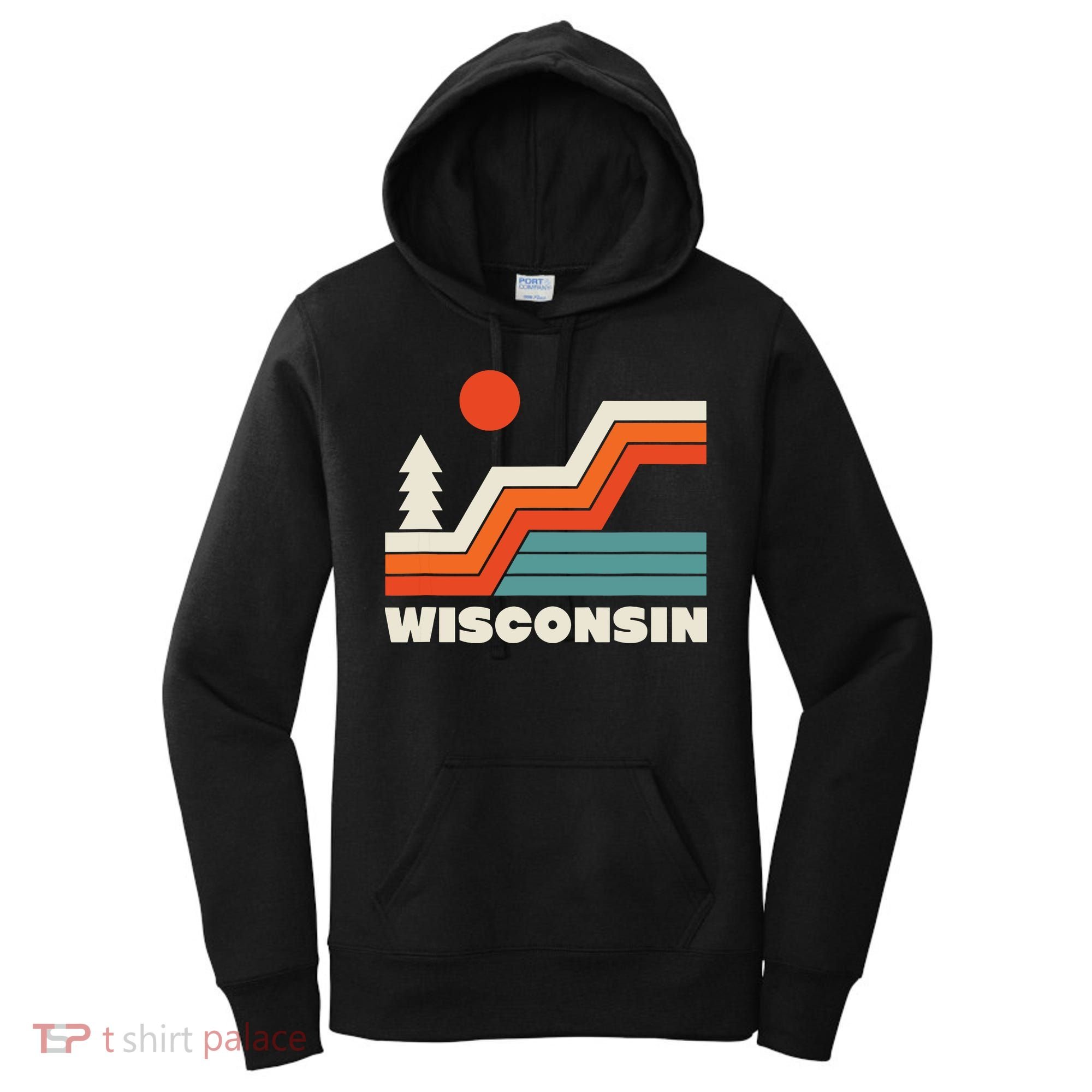 Retro Wisconsin Outdoors Nature Women's Hoodie