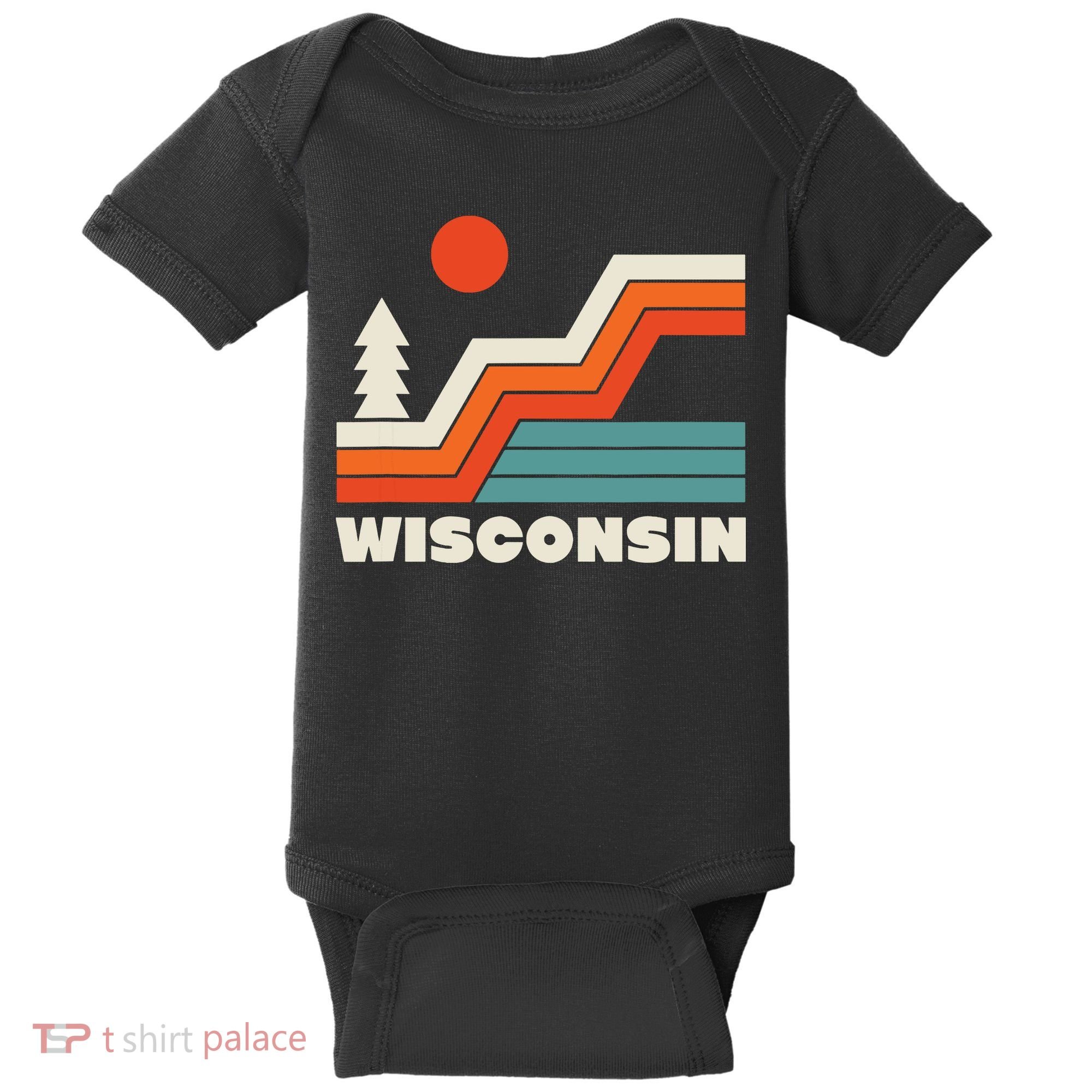 Retro Wisconsin Outdoors Nature Baby Bodysuit