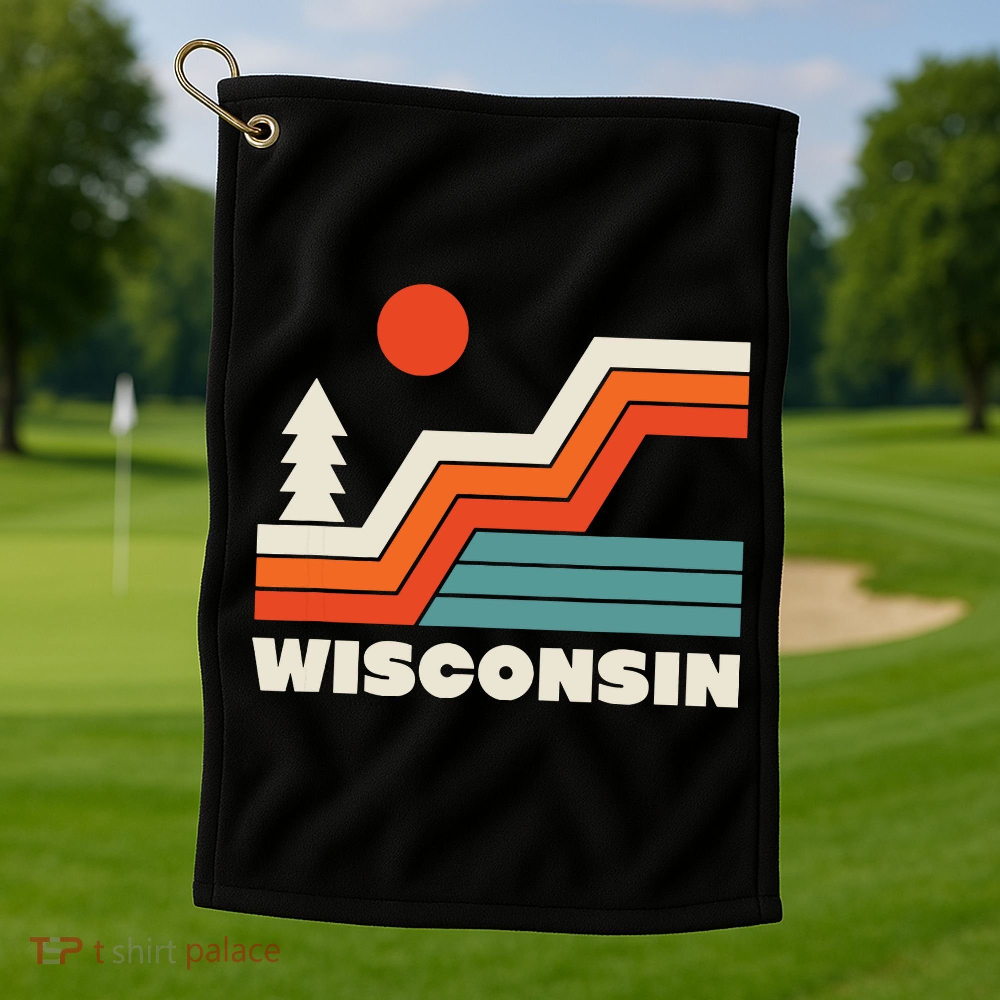 Retro Wisconsin Outdoors Nature Golf Towel