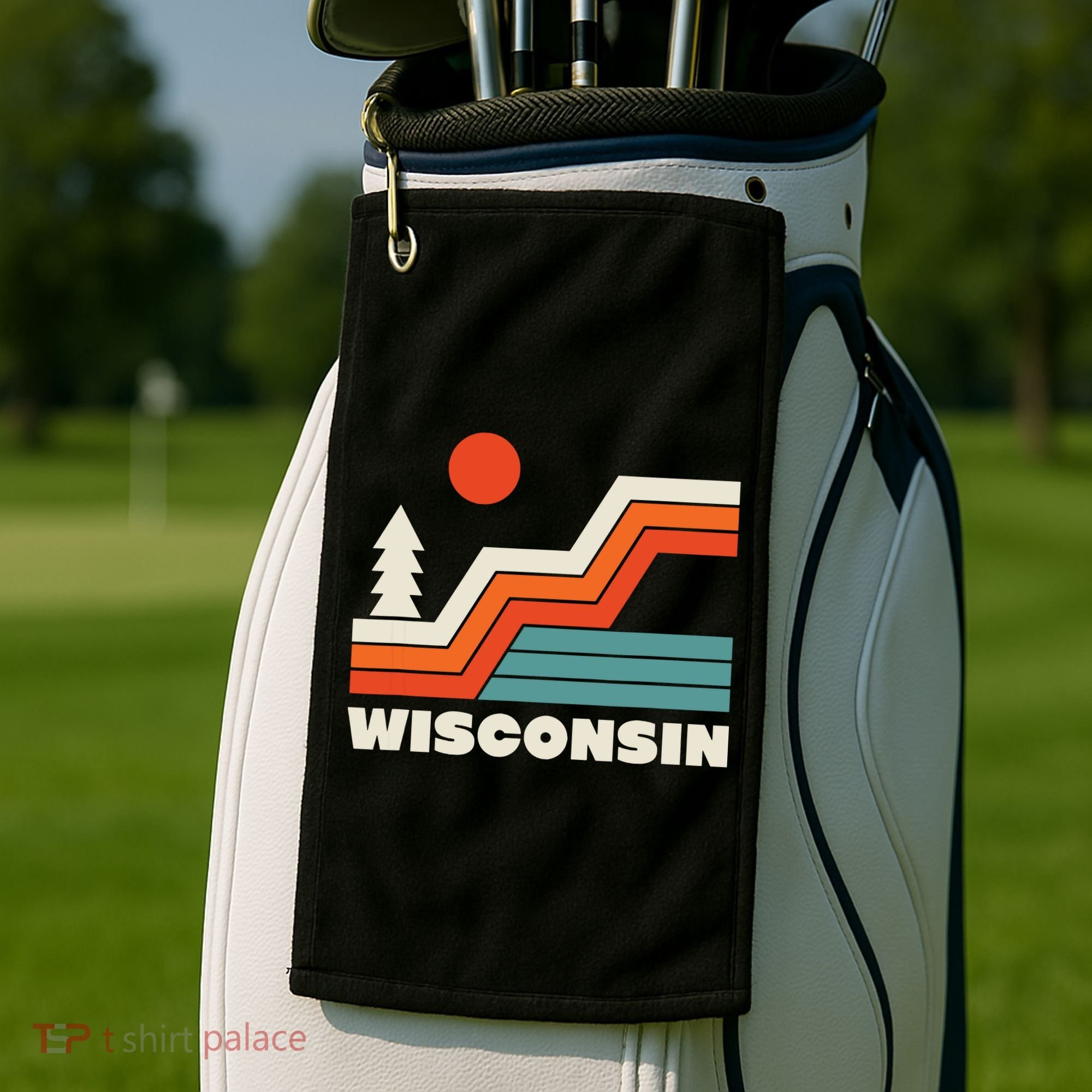 Retro Wisconsin Outdoors Nature Golf Towel